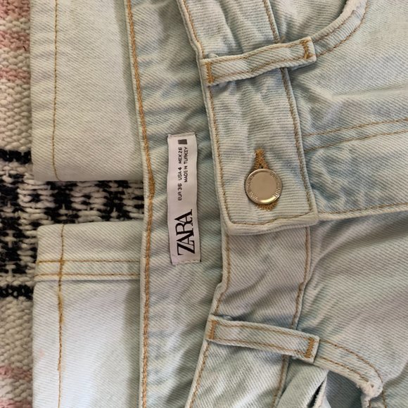 Zara Wide Leg High Rise Jeans 4-S - Picture 3 of 5